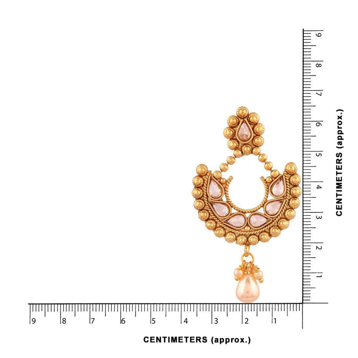 Traditional Antique Gold Chand Bali Dangle Earrings - Trendisia