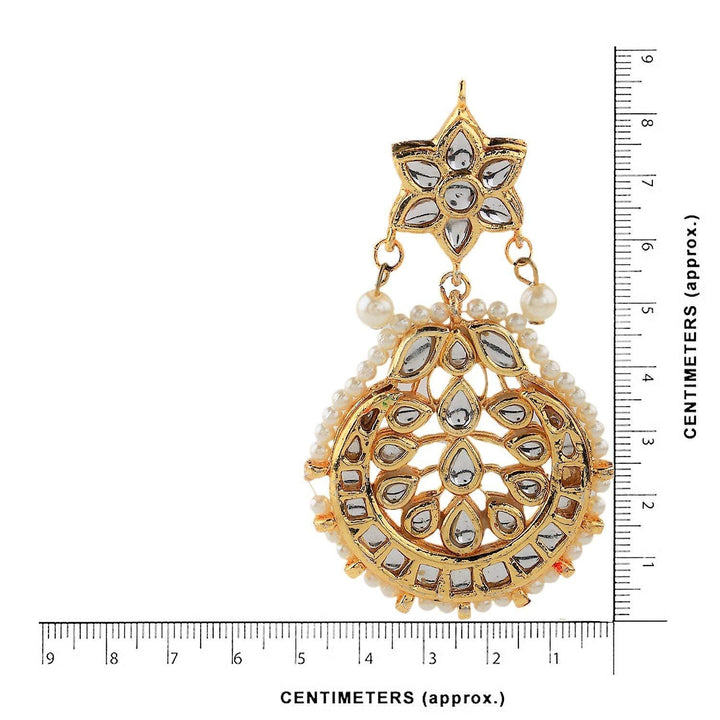 Traditional Kundan Jadau Chandbali Dangle Earrings for Women - Trendisia