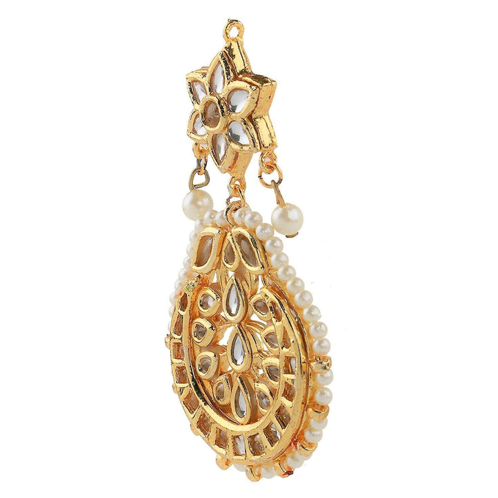 Traditional Kundan Jadau Chandbali Dangle Earrings for Women - Trendisia