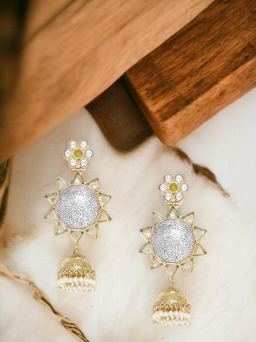 Trendisia Dual Tone German Silver Sunshine Dangle Earring - Trendisia
