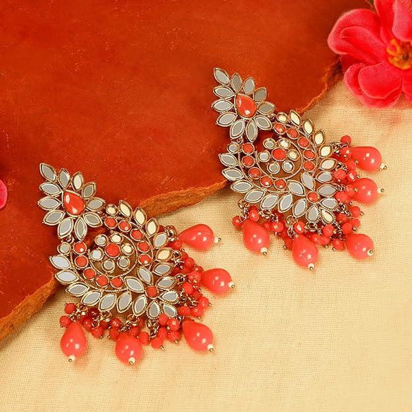 Gold Plated Mirror Chandbalis Earrings - Trendisia