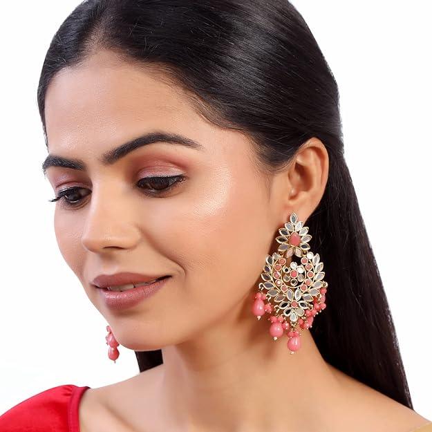 Gold Plated Mirror Chandbalis Earrings - Trendisia