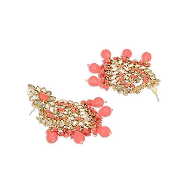 Gold Plated Mirror Chandbalis Earrings - Trendisia