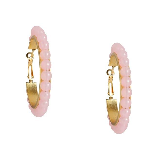 Trendisia Gold Plating Pink Hoop Earrings for women and girls - Trendisia