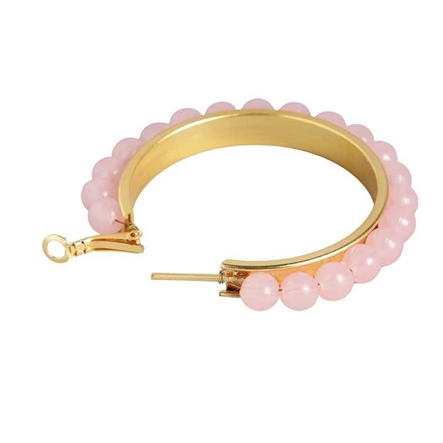 Trendisia Gold Plating Pink Hoop Earrings for women and girls - Trendisia