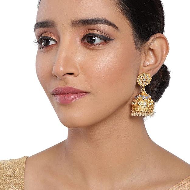 Trendisia stylish fancy Gold-Toned Dome Shaped Jhumkas for women and girls - Trendisia