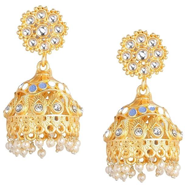 Trendisia stylish fancy Gold-Toned Dome Shaped Jhumkas for women and girls - Trendisia