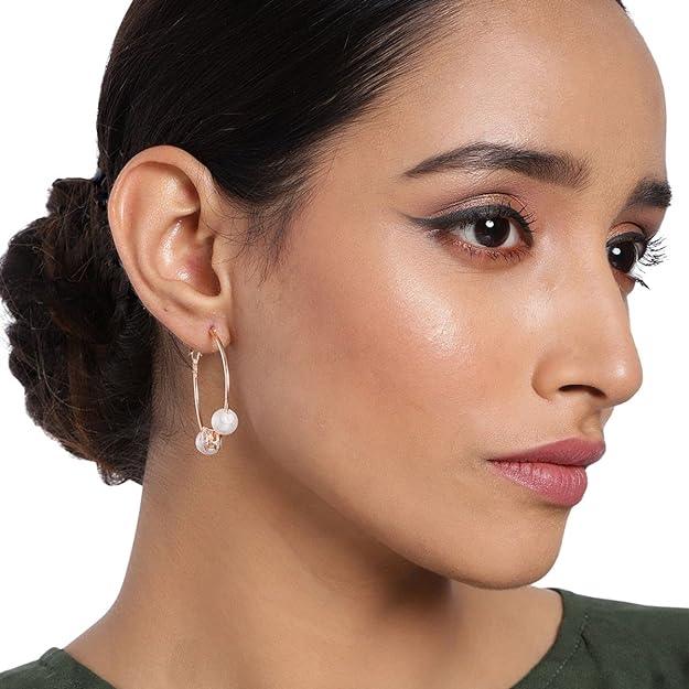 Trendisia stylish fancy Rose Gold-Plated Hoop Earrings for women and girls - Trendisia