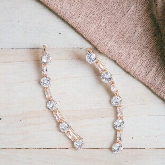 Trendisia Women Plated AD Studded Handcrafted Ear Rose Gold Chains For Women - Trendisia