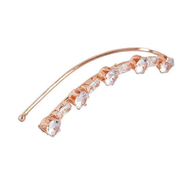 Trendisia Women Plated AD Studded Handcrafted Ear Rose Gold Chains For Women - Trendisia