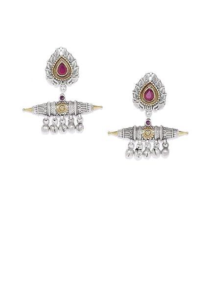 Tribal Ethnic Dual Tone Dangle Earrings - Trendisia