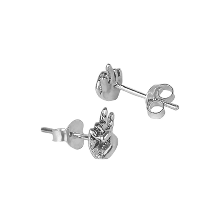 Western 92.5/925 Sterling Silver Peace out stud earrings for women and girls pair of 1 - Trendisia