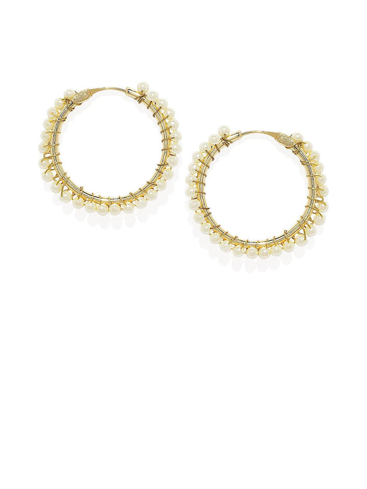 White Circular Hoop Earrings - Trendisia