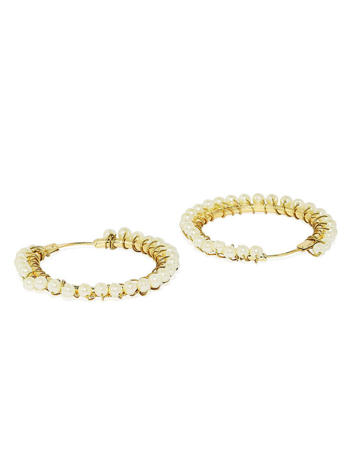 White Circular Hoop Earrings - Trendisia