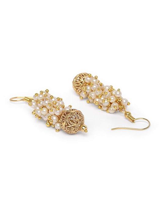 Women Gold-Plated Handcrafted Pearl Jewellery Set - Trendisia