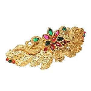 Women Gold-Toned Beaded French Barrette - Trendisia