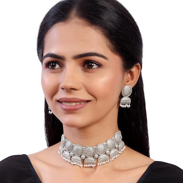 Women Oxidised Silver-Plated Jewellery Set - Trendisia