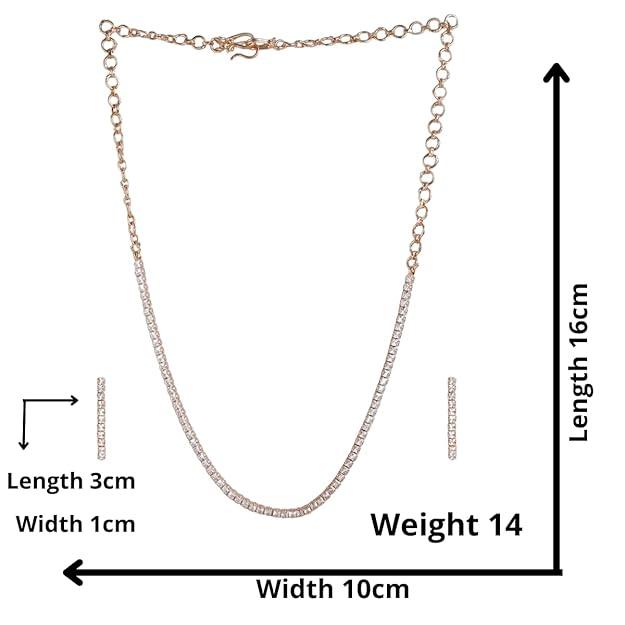 Women Rose-Gold plated AD Studded Handcrafted Necklace - Trendisia