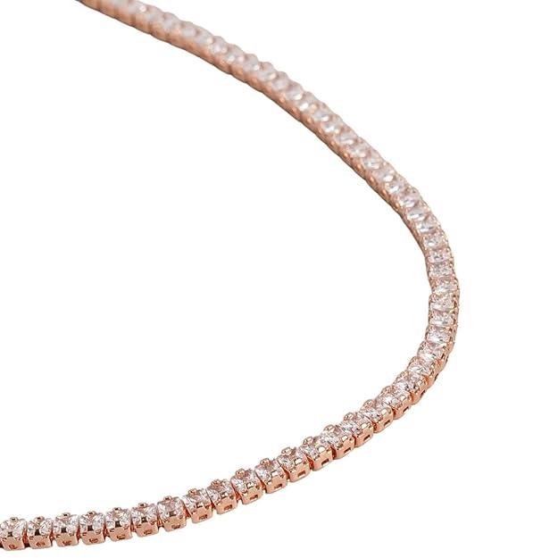 Women Rose-Gold plated AD Studded Handcrafted Necklace - Trendisia