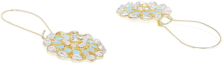 Women's Brass Lightweight Blue Dangle Earrings - Trendisia