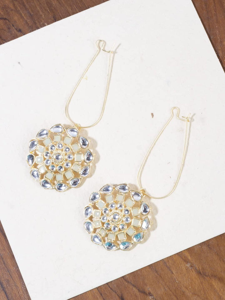 Women's Brass Lightweight Blue Dangle Earrings - Trendisia