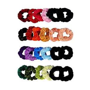 Women Set of 24 Velvet Scrunchies - Trendisia