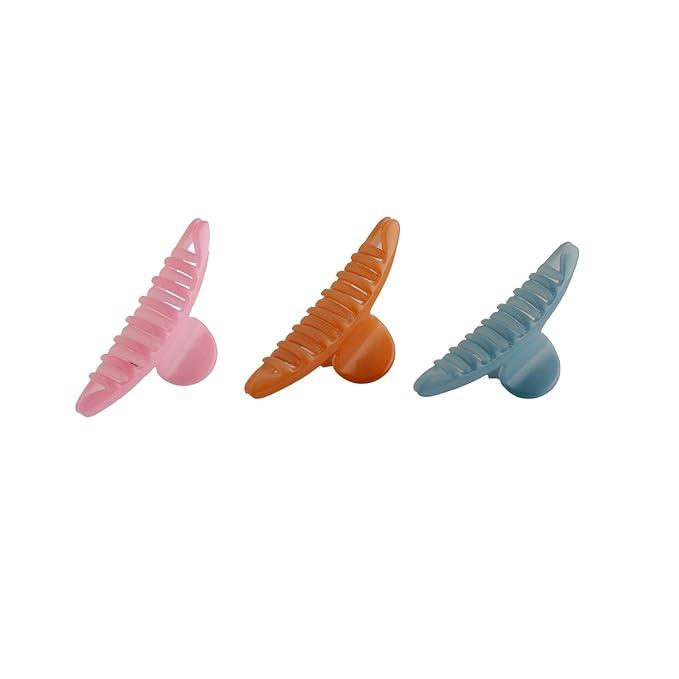Women Set Of 3 Multicoloured Acrylic Claw Clips - Trendisia