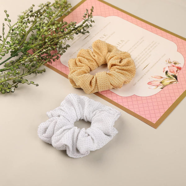 2 Pcs Satin Silk Women Scrunchies Hair Band - Trendisia