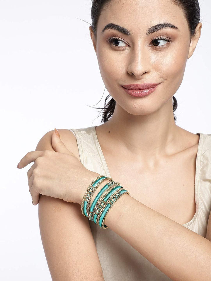 6 Color Bridal Silk Thread Bangles - Trendisia