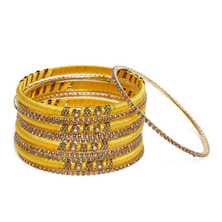 6 Color Bridal Silk Thread Bangles - Trendisia