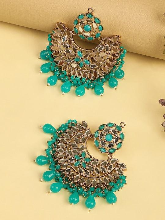 Gold-Plated Circular Chandbali Earrings - Trendisia