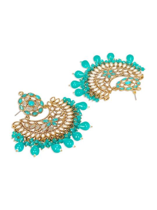 Gold-Plated Circular Chandbali Earrings - Trendisia