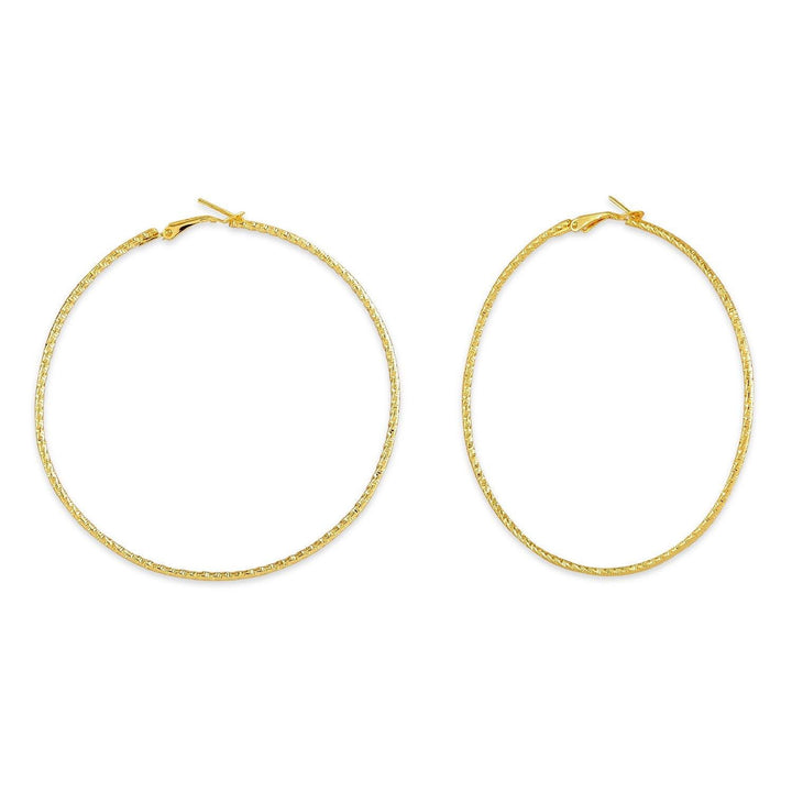 Gold-Plated Circular Hoop Earrings - Trendisia