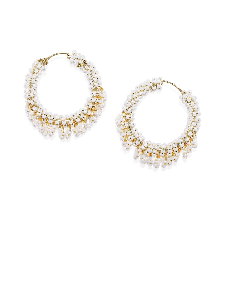 Gold-Plated Circular Hoop Earrings - Trendisia