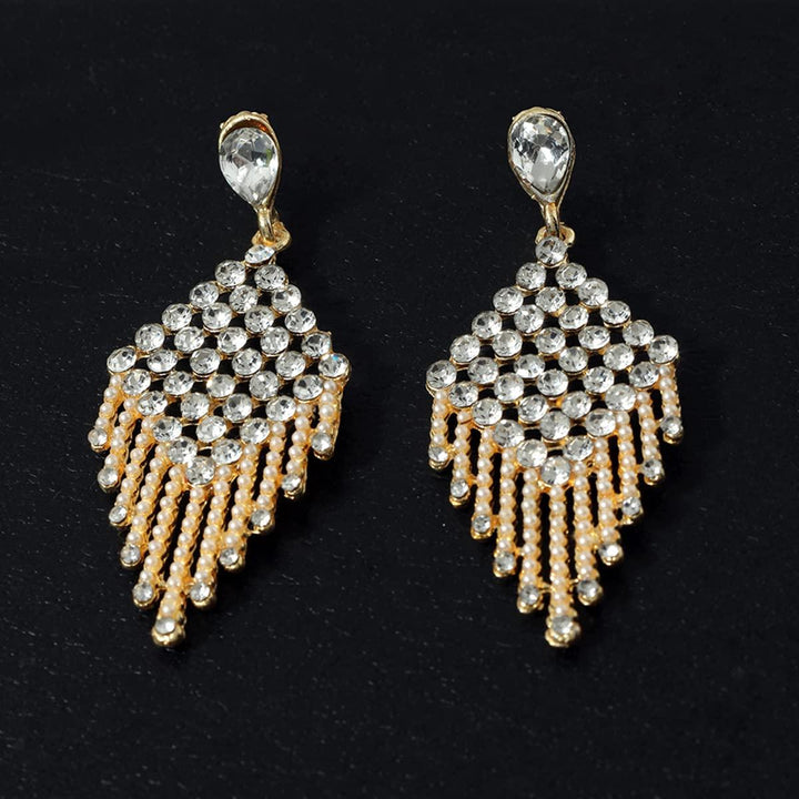 Gold-Toned Contemporary Drop Earrings - Trendisia