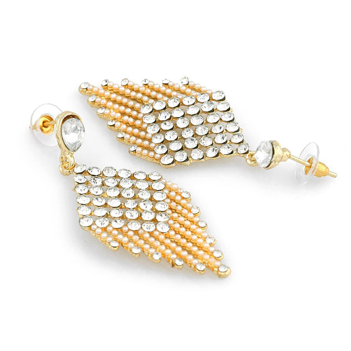 Gold-Toned Contemporary Drop Earrings - Trendisia