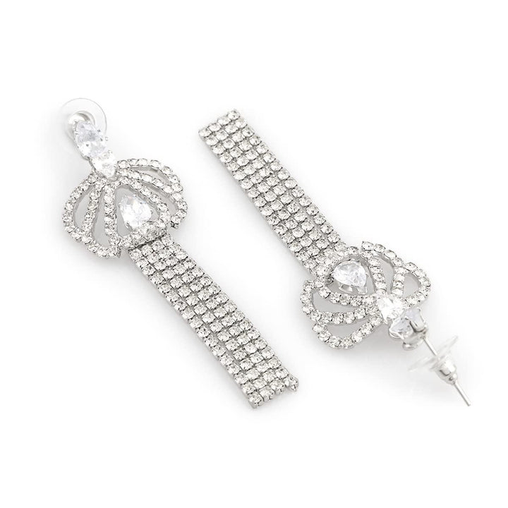 Silver-Plated Contemporary Drop Earrings - Trendisia