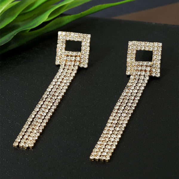Gold-Toned Geometric Drop Earrings - Trendisia
