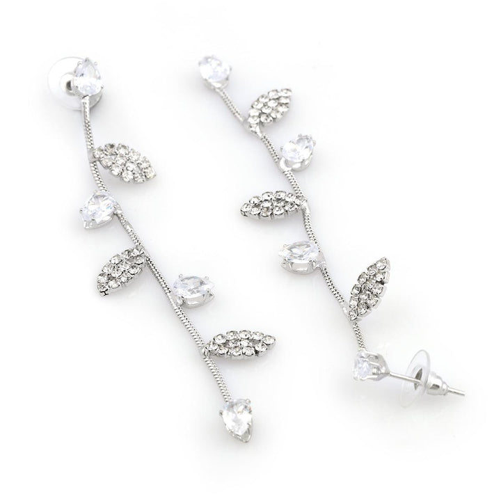 Silver-Plated Contemporary Drop Earrings - Trendisia