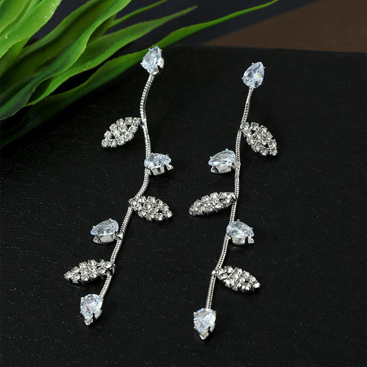Silver-Plated Contemporary Drop Earrings - Trendisia
