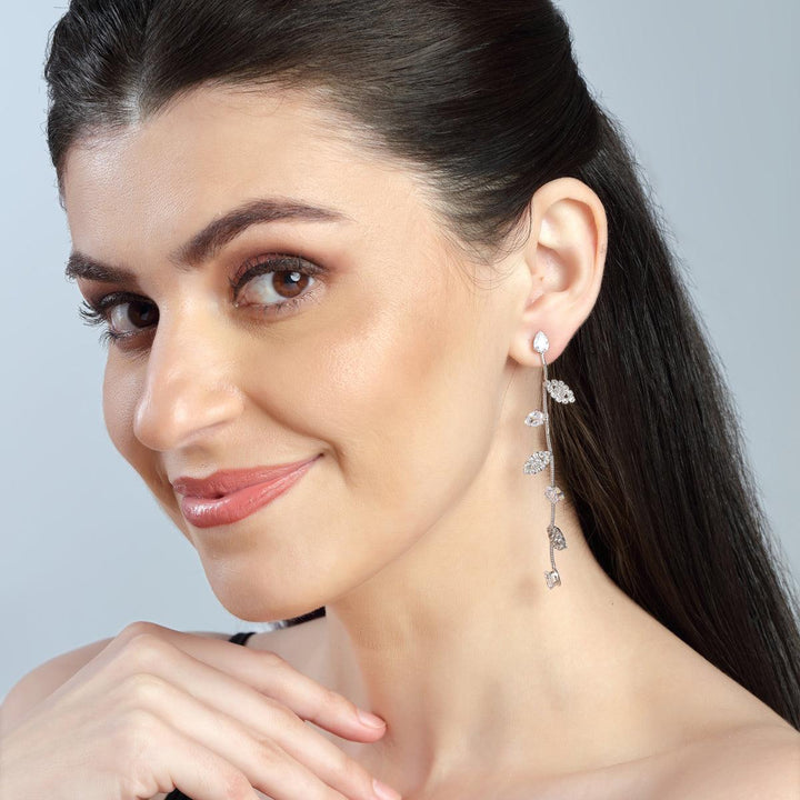 Silver-Plated Contemporary Drop Earrings - Trendisia