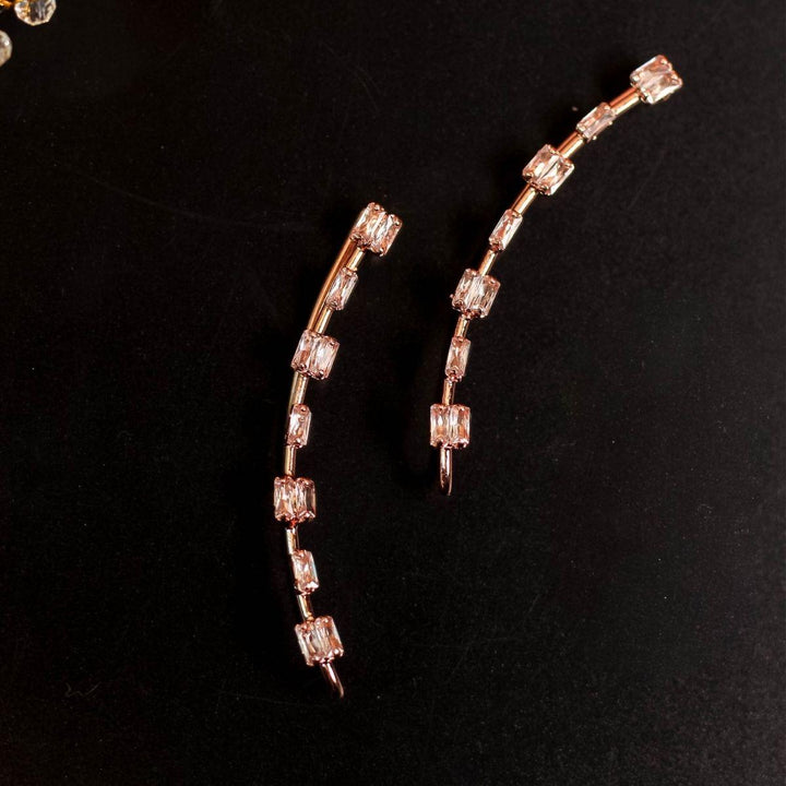 Rose Gold-Plated AD Contemporary Ear Cuffs - Trendisia