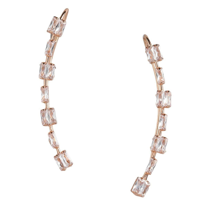 Rose Gold-Plated AD Contemporary Ear Cuffs - Trendisia