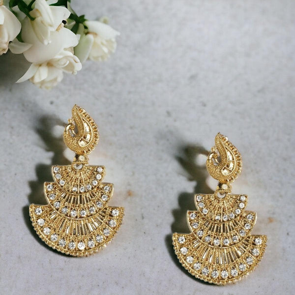 Antique Gold-Plated Filigree Drop Earrings - Trendisia