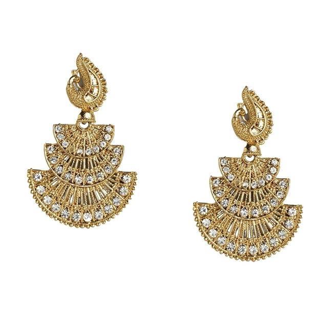 Antique Gold-Plated Filigree Drop Earrings - Trendisia