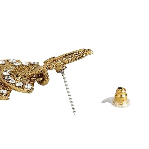 Antique Gold-Plated Filigree Drop Earrings - Trendisia