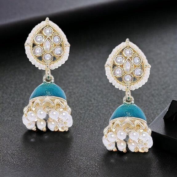 Base Metal with Kundan Traditional Earrings - Trendisia