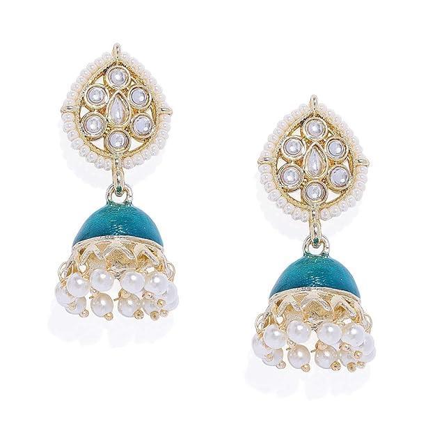 Base Metal with Kundan Traditional Earrings - Trendisia