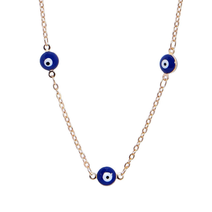 Brass Gold-Plated Evil Eye Enameled Chain - Trendisia