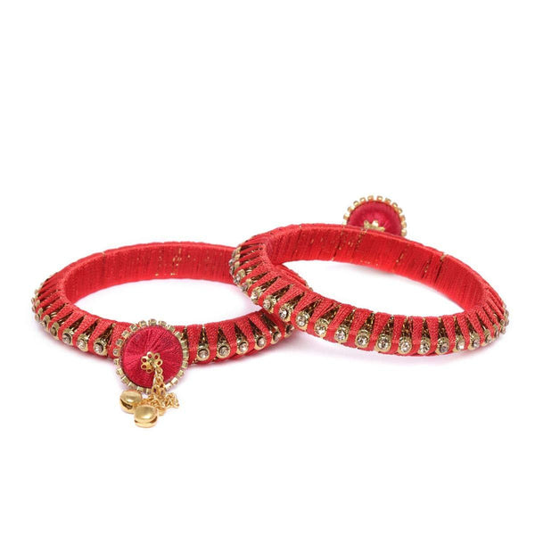 Bridal Silk Thread Jhumki Bangles Set - Trendisia